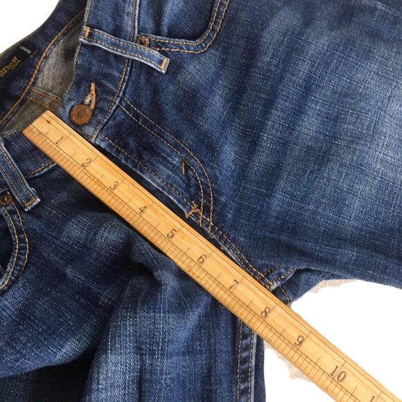 Levis 524 Too Superlow Jeans Womens 7 Blue Bootcut Low Rise Stretch Denim - Picture 12 of 16